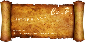 Csernyus Pál névjegykártya